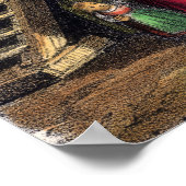 Vertrek voor de Alpen - Traditionele Zwitserse Scè Poster (Hoek)