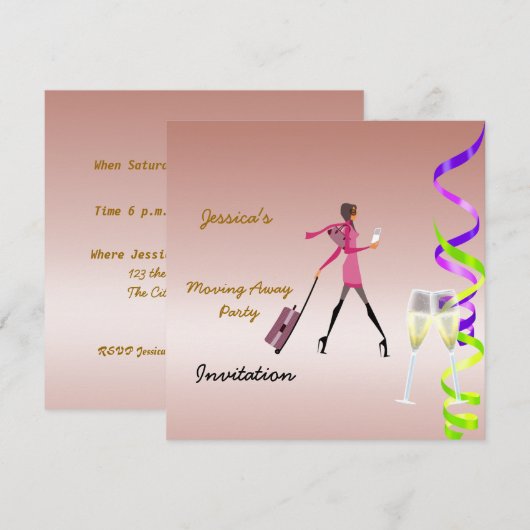 Vertrekfeest Uitnodiging (Voorkant / Achterkant)