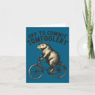 Vertrekken om capybara onzin uit te halen vintage kaart