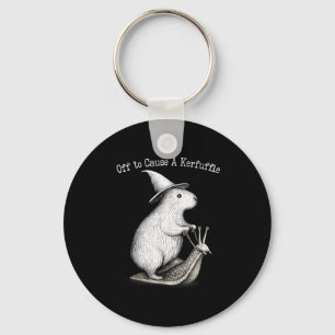 Vertrekken om een rel te schoppen capybara meme sleutelhanger