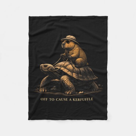 Vertrekken om een rel te schoppen grappige capybar fleece deken (Voorkant)