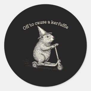Vertrekken om een rel te schoppen Grappige grondee Ronde Sticker