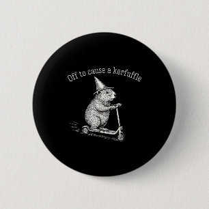 Vertrekken om een rel te schoppen Grappige hamster Ronde Button 5,7 Cm