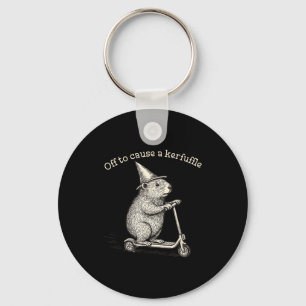 Vertrekken om een rel te schoppen Grappige marmot Sleutelhanger