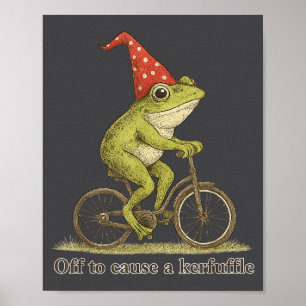 Vertrekken om een rel te schoppen kikker grappig w poster