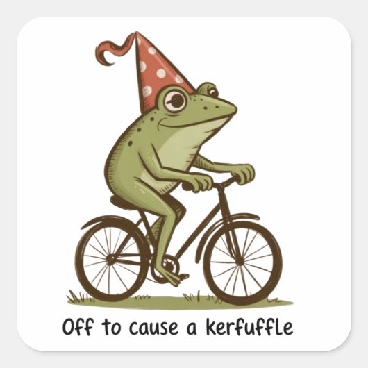 Vertrekken om een rel te schoppen Kikker Sarcasme Vierkante Sticker (Voorkant)