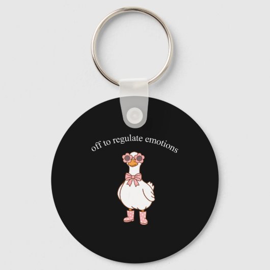 Vertrekken om emoties te reguleren cute gans grapp sleutelhanger (Voorkant)