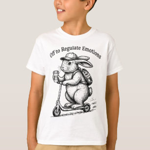 Vertrekken om emoties te reguleren Grappige Bunny T-shirt