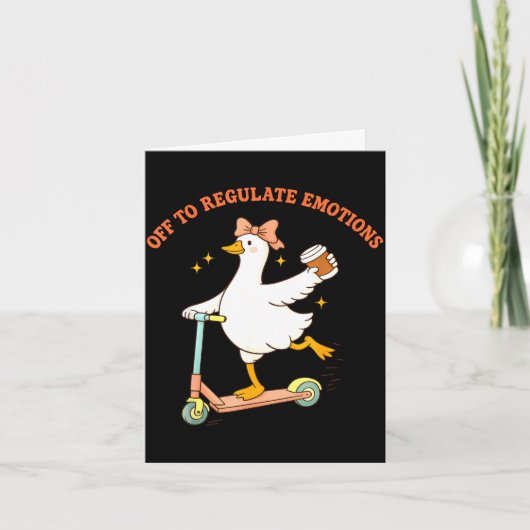 Vertrekken om emoties te reguleren grappige gans s kaart (Voorkant)