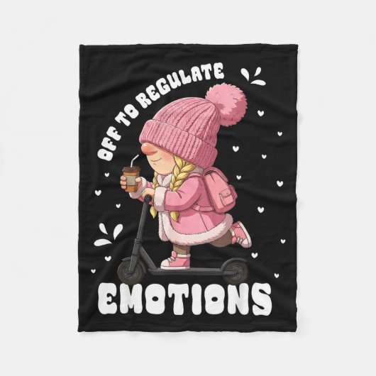 Vertrekken om emoties te reguleren grappige gnome fleece deken (Voorkant)