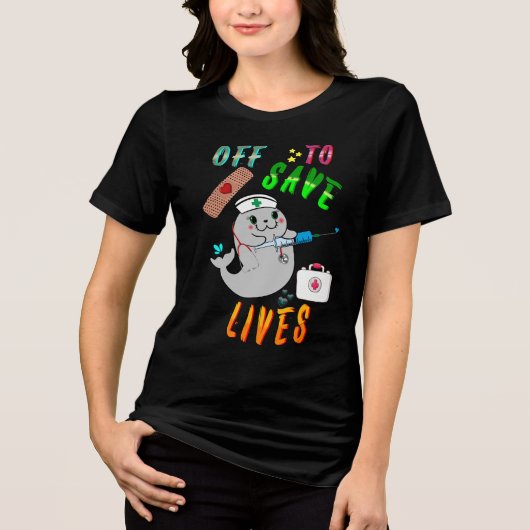 Vertrekken om levens te redden Tri-Blend shirt (Voorkant)