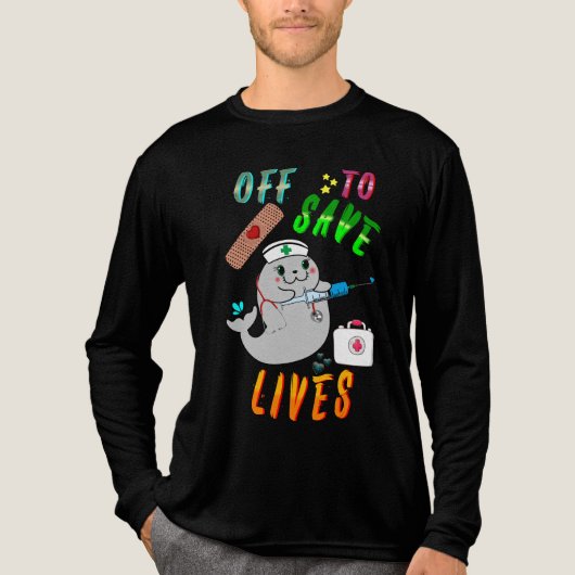 Vertrekken om levens te redden Tri-Blend shirt (Voorkant volledig)