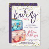 Vertrekkend Partij Koffer Reizen Kaart (Voorkant / Achterkant)