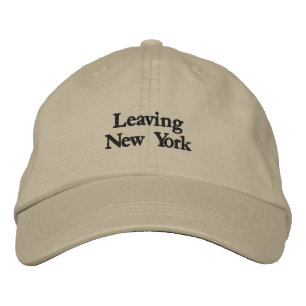Vertrekkend uit New York Geborduurde Khaki Hoed Pet