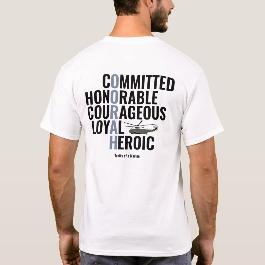 Vertrekkingen van een zee t-shirt (Achterkant)