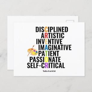 Vertrekkingen van kunstenaars briefkaart