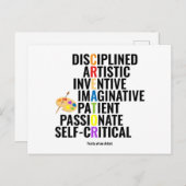 Vertrekkingen van kunstenaars briefkaart (Voorkant / Achterkant)