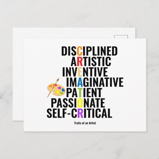 Vertrekkingen van kunstenaars briefkaart (Voorkant / Achterkant)