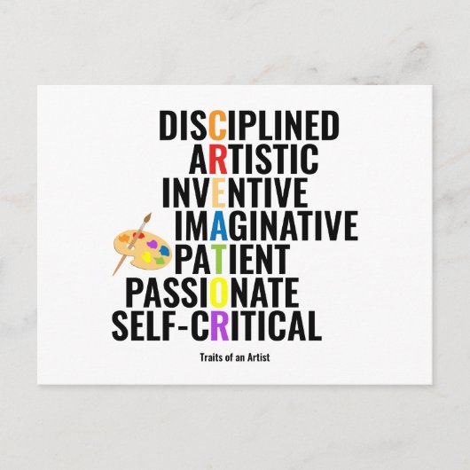 Vertrekkingen van kunstenaars briefkaart (Voorkant)