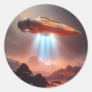 Vertrekpunt – Sci-Fi Reis Kunst Klassieke Ronde  Sticker