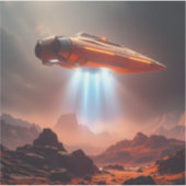 Vertrekpunt – Square Sci-Fi Reis Kunst Vinyl Stick Sticker (Voorkant)