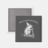 Vertrekt om een rel te schoppen Grappige capybara- Magneet (Voorkant / Achterkant)