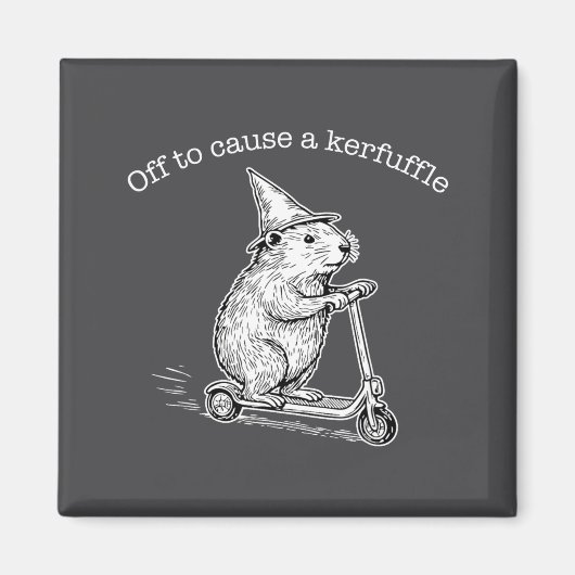 Vertrekt om een rel te schoppen Grappige capybara- Magneet (Voorkant)