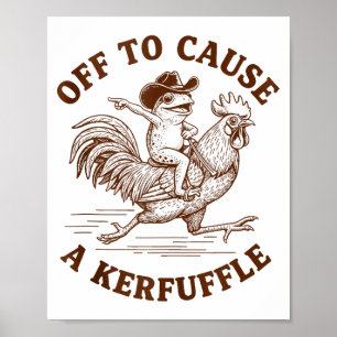 Vertrekt om een rel te schoppen Grappige Cowboy Ki Poster