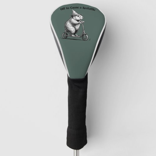 Vertrekt om een rel te schoppen Grappige grondeeke Golfheadcover (Voorkant)