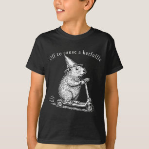 Vertrekt om een rel te schoppen Grappige grondeekh T-shirt