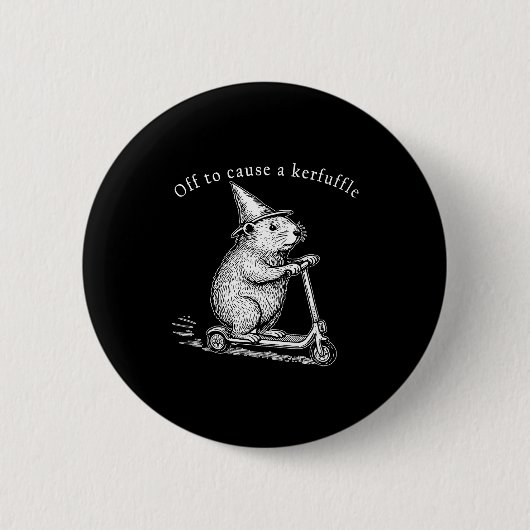 Vertrekt om herrie te schoppen, grappige grondeekh ronde button 5,7 cm (Voorkant)