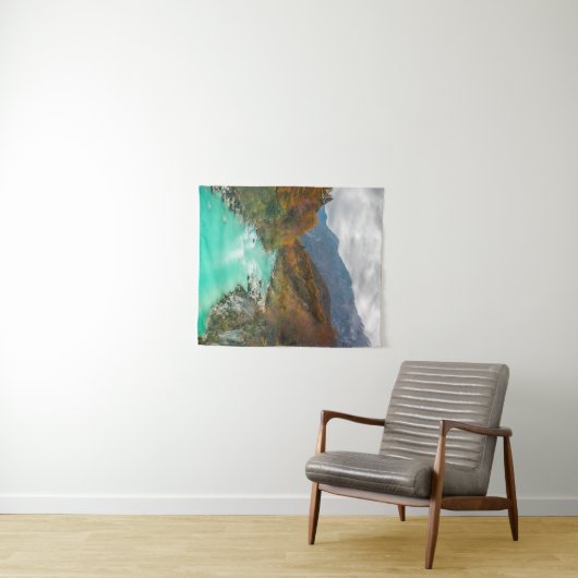 Vertrokken herfstdag van de rivier de Soča Sloveni Wandkleed (In Situ (horizontaal))