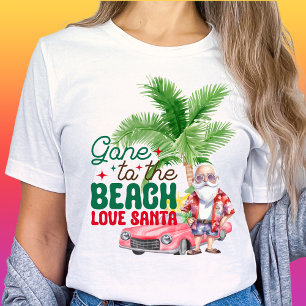Vertrokken naar het strand Liefde Santa-tropische T-shirt