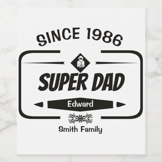 Vertrouw aan de superheld wijn etiket (Enkel label)