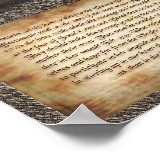 Vertrouw aan onze dame van Sorrows. Poster (Hoek)