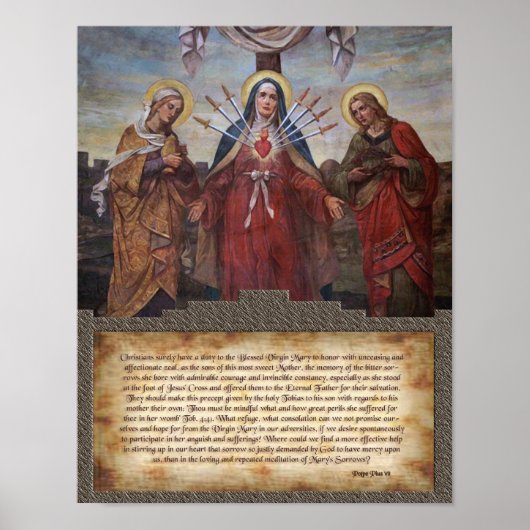 Vertrouw aan onze dame van Sorrows. Poster (Voorkant)