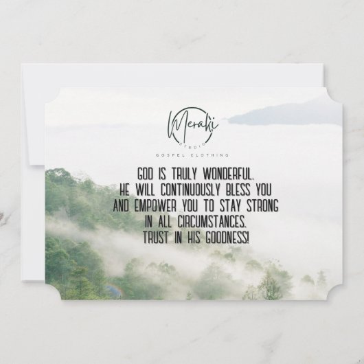 "Vertrouw altijd op God Kaart (Achterkant)