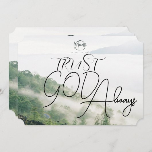 "Vertrouw altijd op God Kaart (Voorkant / Achterkant)