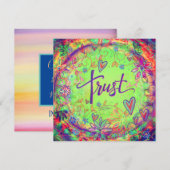 Vertrouw BoHo Bloemen Aanmoediging Inspirerend Bedankkaart (Voorkant / Achterkant)