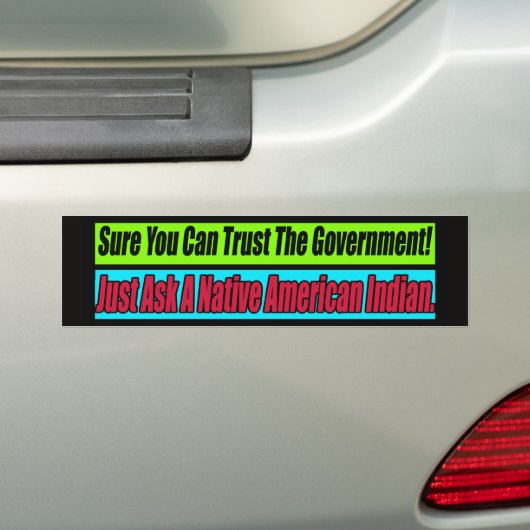 Vertrouw de Bumpersticker van de regering (Op auto)