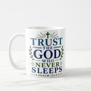 Vertrouw de God Die Nooit Slaapt Esthetisch Christ Koffiemok