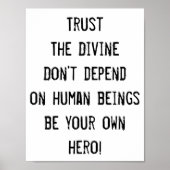 Vertrouw de godin, wees je eigen held, Inspirerend Poster (Voorkant)