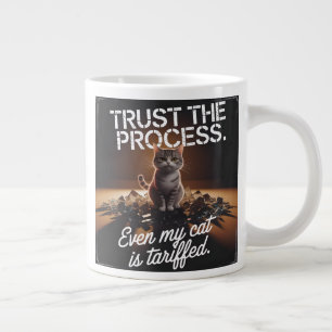 Vertrouw De Proces Kat Kantoor Humor Meme Grote Koffiekop