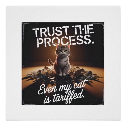 Vertrouw De Proces Kat Kantoor Humor Meme Perfect Poster (Voorkant)