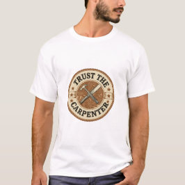 Vertrouw de timmerman vintage badge T-shirt