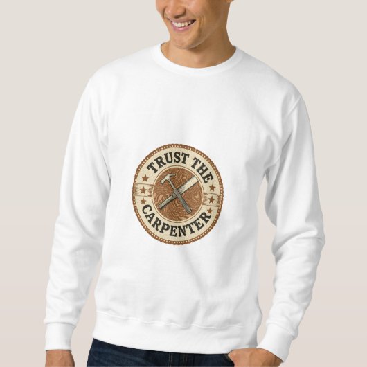 Vertrouw De Timmerman Vintage Badge Trui (Voorkant)