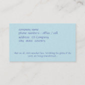 Vertrouw gebaseerd visitekaartje, biddend figuur o visitekaartje (Achterkant)