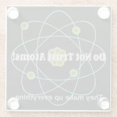 Vertrouw geen atoms Funny Glazen Onderzetter (Achterkant)