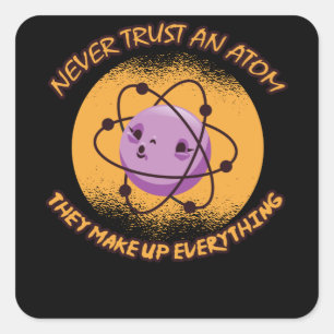 Vertrouw geen atoms vierkante sticker