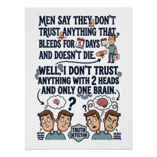 Vertrouw geen twee hoofden met één brein perfect poster